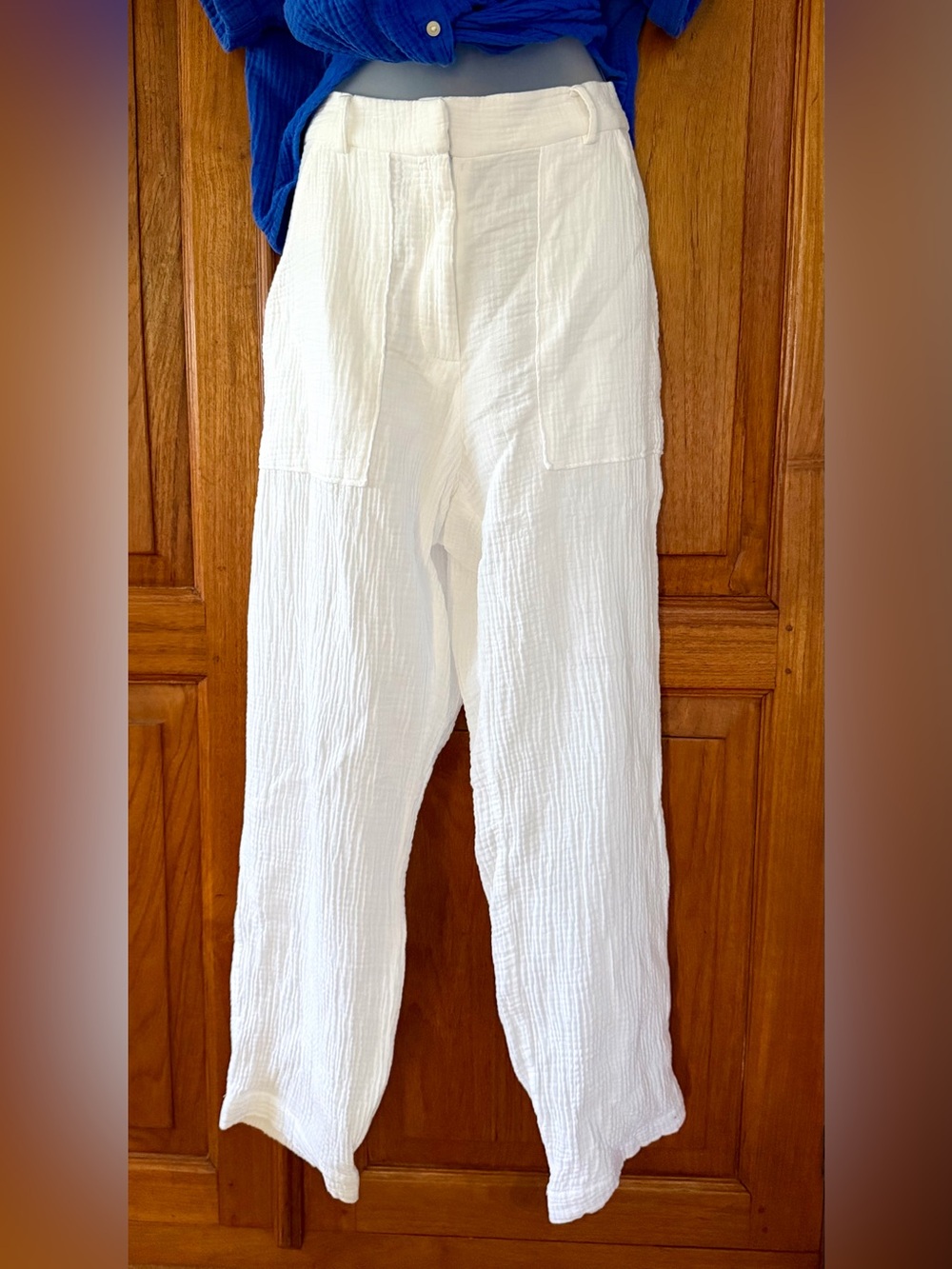 Magaschoni White organic cotton gauze pants